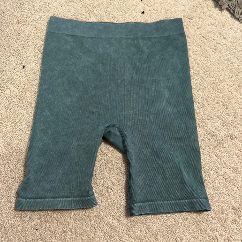 brand new never worn blue ribbed biker shorts
